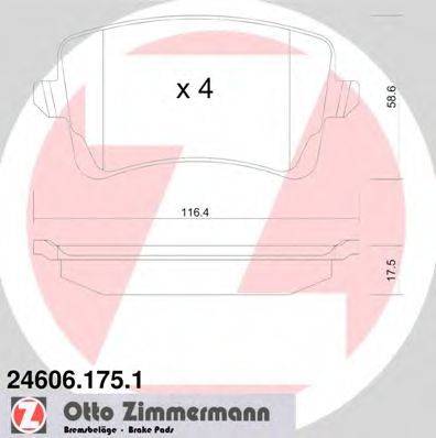 ZIMMERMANN 246061751 Комплект тормозных колодок, дисковый тормоз