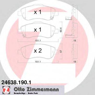 ZIMMERMANN 246381901 Комплект тормозных колодок, дисковый тормоз
