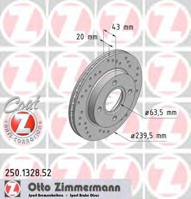 гальмівний диск ZIMMERMANN 250.1328.52