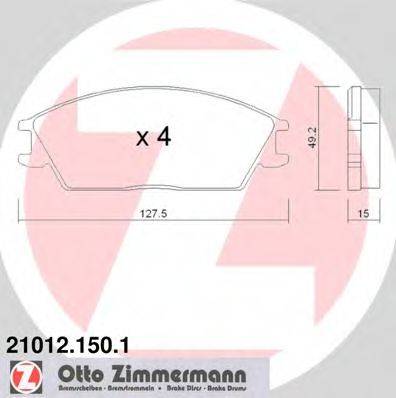ZIMMERMANN 210121501 Комплект тормозных колодок, дисковый тормоз