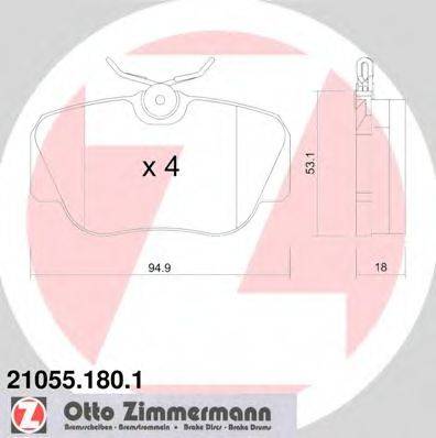 ZIMMERMANN 210551801 Комплект тормозных колодок, дисковый тормоз