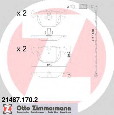 ZIMMERMANN 214871702 Комплект тормозных колодок, дисковый тормоз