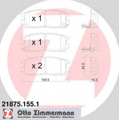 ZIMMERMANN 218751551 Комплект тормозных колодок, дисковый тормоз