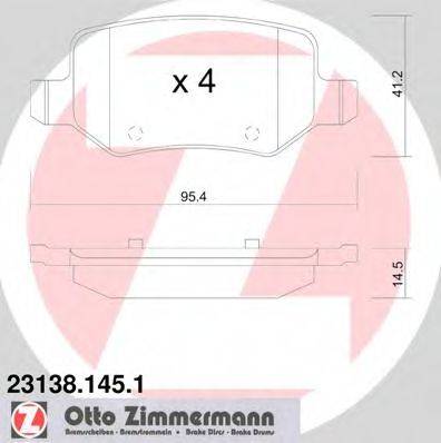 ZIMMERMANN 231381451 Комплект тормозных колодок, дисковый тормоз
