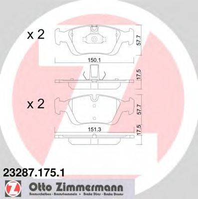 ZIMMERMANN 232871751 Комплект тормозных колодок, дисковый тормоз