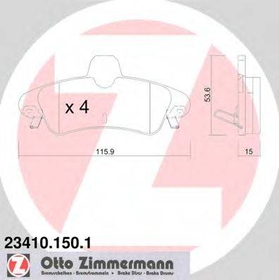 ZIMMERMANN 234101501 Комплект тормозных колодок, дисковый тормоз