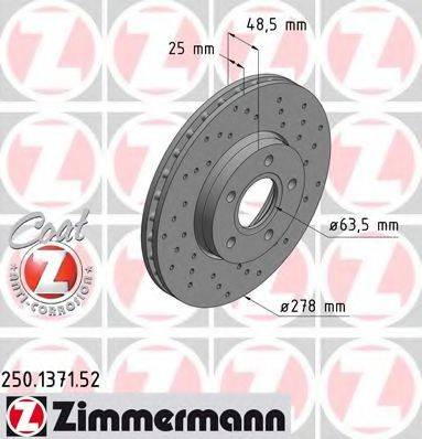 ZIMMERMANN 250137152 Тормозной диск