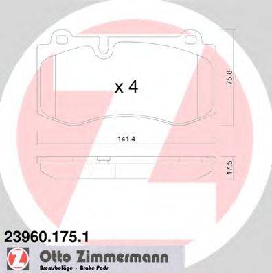 ZIMMERMANN 239601751 Комплект тормозных колодок, дисковый тормоз