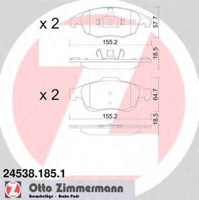 ZIMMERMANN 245381851 Комплект тормозных колодок, дисковый тормоз