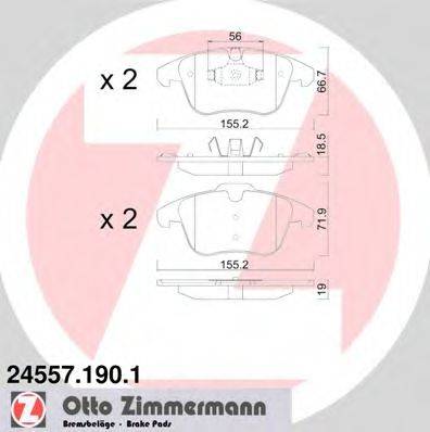ZIMMERMANN 245571901 Комплект тормозных колодок, дисковый тормоз