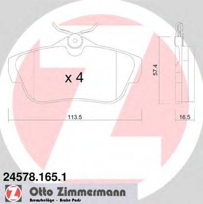 ZIMMERMANN 245781651 Комплект тормозных колодок, дисковый тормоз