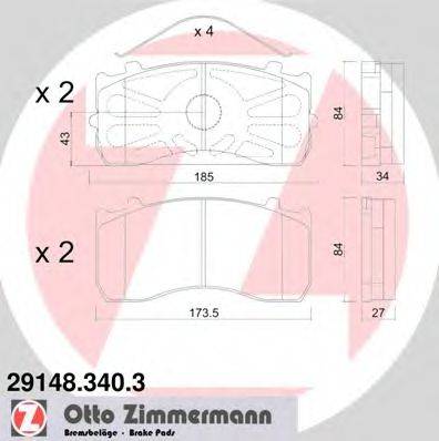 ZIMMERMANN 291483403 Комплект гальмівних колодок, дискове гальмо