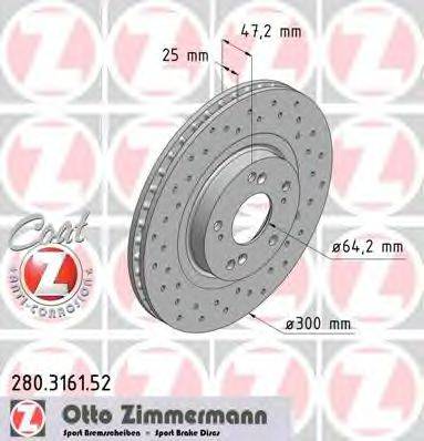 ZIMMERMANN 280316152 гальмівний диск