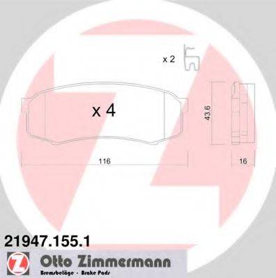 ZIMMERMANN 219471551 Комплект тормозных колодок, дисковый тормоз