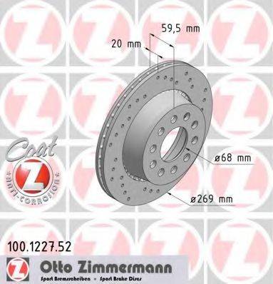 гальмівний диск ZIMMERMANN 100.1227.52