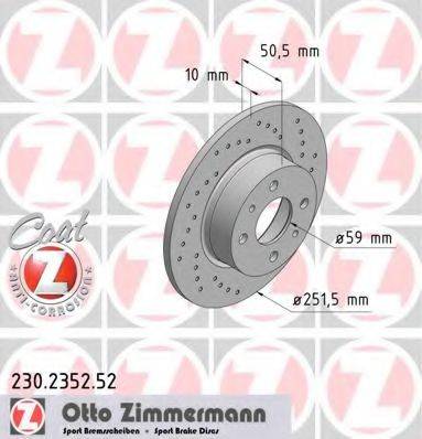 гальмівний диск ZIMMERMANN 230.2352.52