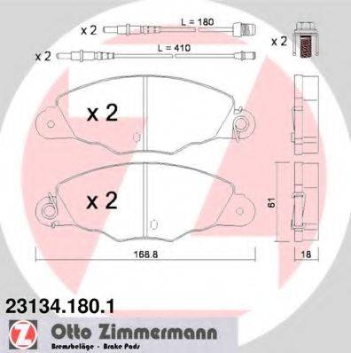 Комплект тормозных колодок, дисковый тормоз ZIMMERMANN 23134.180.1