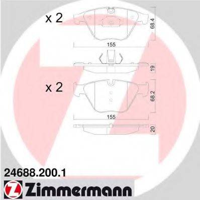 ZIMMERMANN 246882001 Комплект тормозных колодок, дисковый тормоз