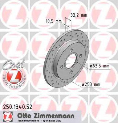 гальмівний диск ZIMMERMANN 250.1340.52