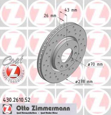 гальмівний диск ZIMMERMANN 430.2610.52