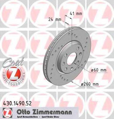 ZIMMERMANN 430149052 Тормозной диск