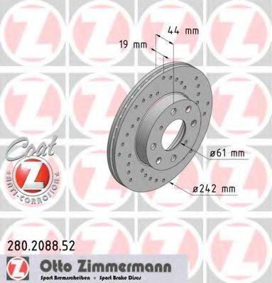 гальмівний диск ZIMMERMANN 280.2088.52