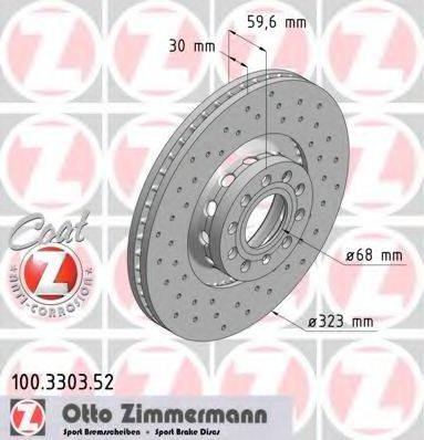 гальмівний диск ZIMMERMANN 100.3303.52