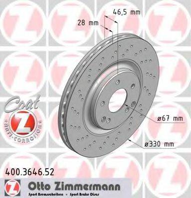 ZIMMERMANN 400364652 Тормозной диск