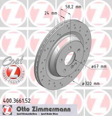 ZIMMERMANN 400366152 Тормозной диск