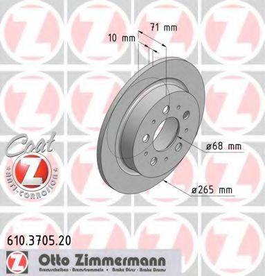 гальмівний диск ZIMMERMANN 610.3705.20