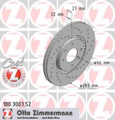 гальмівний диск ZIMMERMANN 180.3003.52