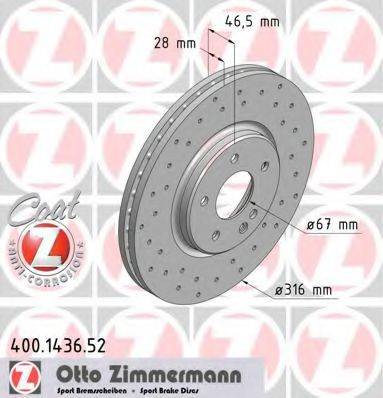 Тормозной диск ZIMMERMANN 400.1436.52