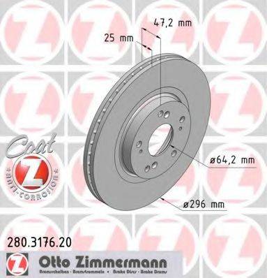 ZIMMERMANN 280317620 гальмівний диск