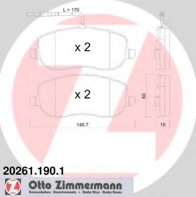 ZIMMERMANN 202611901 Комплект тормозных колодок, дисковый тормоз