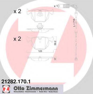 Комплект тормозных колодок, дисковый тормоз ZIMMERMANN 21282.170.1