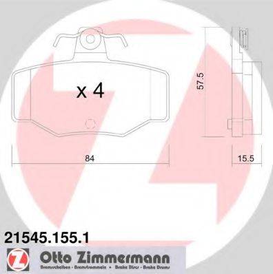 ZIMMERMANN 215451551 Комплект тормозных колодок, дисковый тормоз