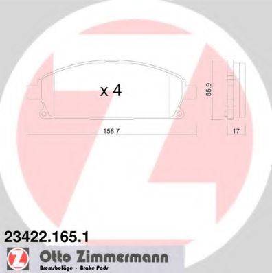 ZIMMERMANN 234221651 Комплект тормозных колодок, дисковый тормоз
