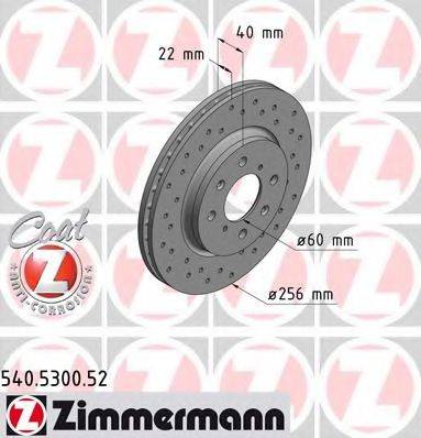 Тормозной диск ZIMMERMANN 540.5300.52