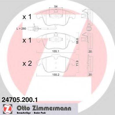 ZIMMERMANN 247052001 Комплект тормозных колодок, дисковый тормоз