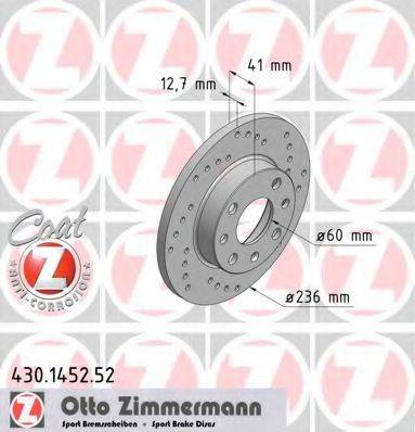 гальмівний диск ZIMMERMANN 430.1452.52