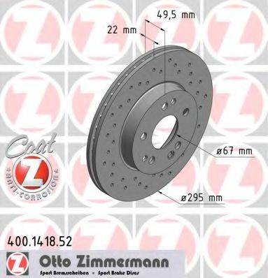ZIMMERMANN 400141852 Тормозной диск