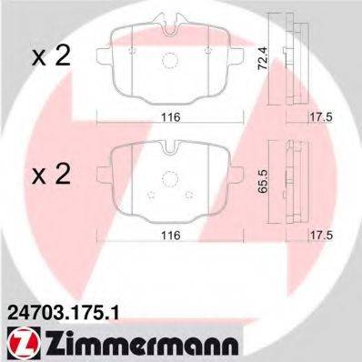 ZIMMERMANN 247031751 Комплект тормозных колодок, дисковый тормоз