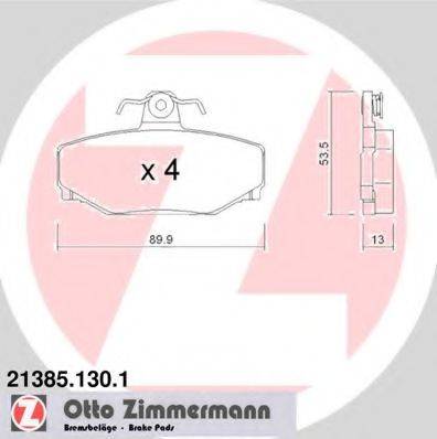 Комплект гальмівних колодок, дискове гальмо ZIMMERMANN 21385.130.1