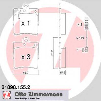 ZIMMERMANN 218981552 Комплект тормозных колодок, дисковый тормоз