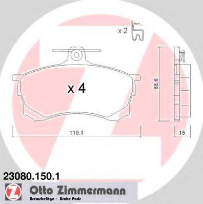 ZIMMERMANN 230801501 Комплект тормозных колодок, дисковый тормоз