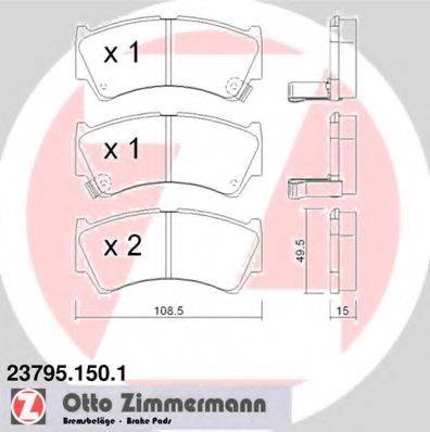 ZIMMERMANN 237951501 Комплект тормозных колодок, дисковый тормоз