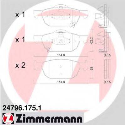 ZIMMERMANN 247961751 Комплект тормозных колодок, дисковый тормоз