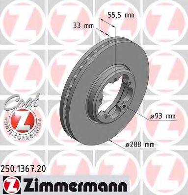 ZIMMERMANN 250136720 гальмівний диск