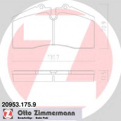 Комплект гальмівних колодок, дискове гальмо ZIMMERMANN 20953.175.9