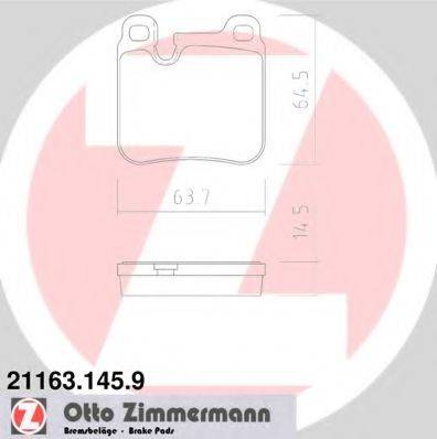 ZIMMERMANN 211631459 Комплект гальмівних колодок, дискове гальмо